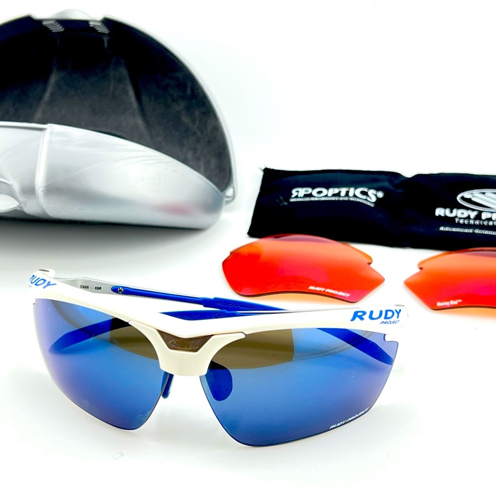 Rudy Project Magster Racing Sunglasses SN66-69R with Case & Extra Lenses MINT!